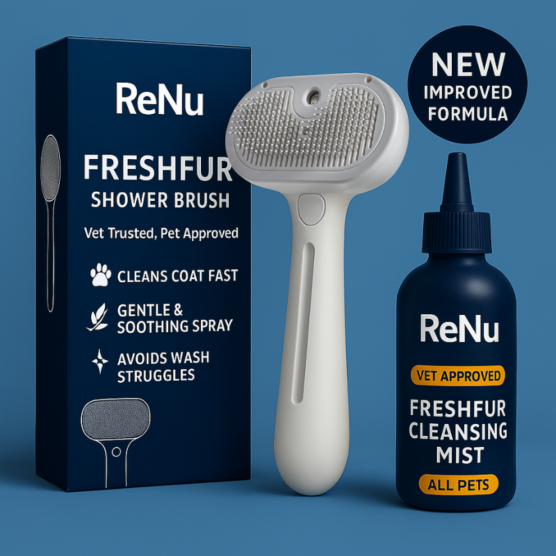 ReNu FreshFur Shower Brush + Cleansing Mist