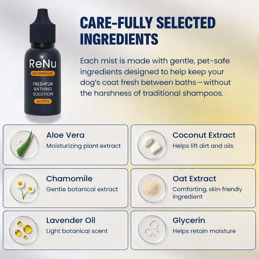 ReNu FreshFur Shower Brush + Cleansing Mist