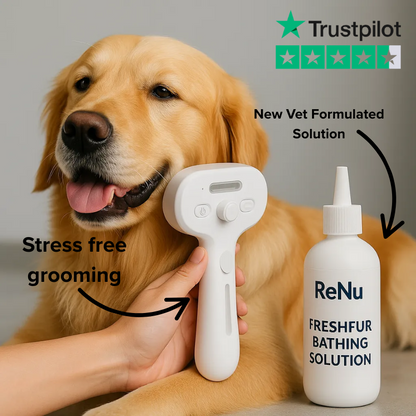 FreshFur Shower Brush + Bathing Solution